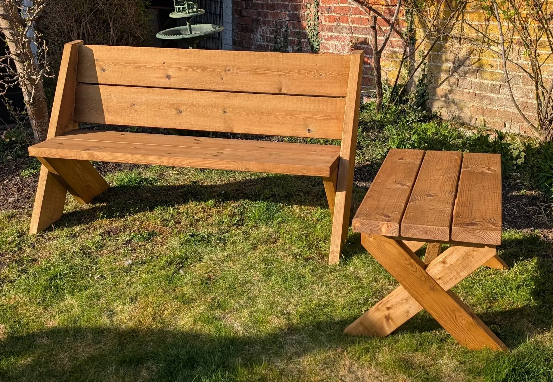 Modern Bench and Table Set
